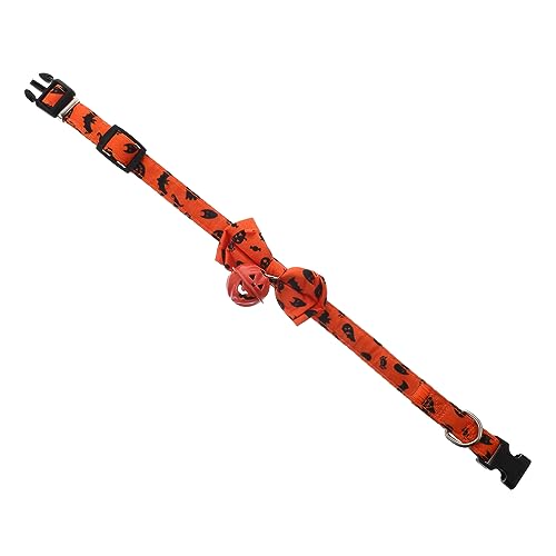 SEWOART Halloween-Kragen verstellbare Hundehalsbänder verstellbare Haustierhalskette Halloween Theme Halloween Costume Halsband für Haustiere Katze Schleife Dekoration Polyester Orange von SEWOART