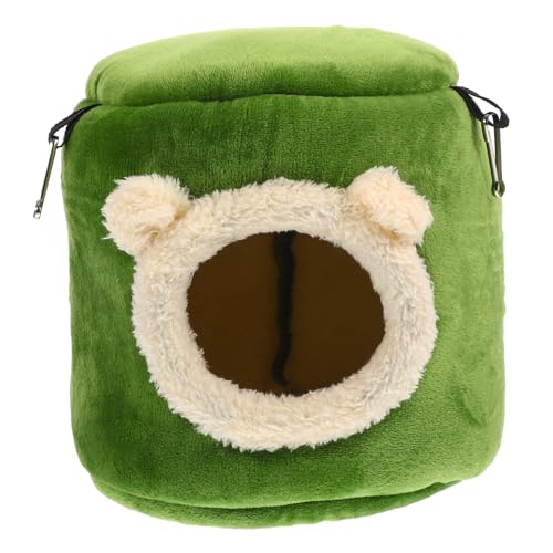 SEWOART Hamster Baumwollnest Hängematte für Hamster Chinchilla-Accessoire Hasen-Accessoires Kleintierbett Chinchilla Schlafplatz verschleißfeste Hamsterhütte Warmes Hamsterhaus Stoff Green von SEWOART