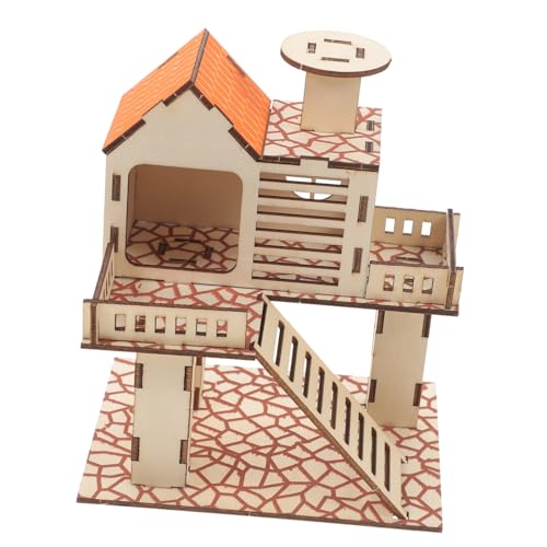 SEWOART Hamster-Tunnel-Spielzeug Hamsterkäfig aus Holz Hasenhaus aus Holz Hamster häuschen Hamster Spielzeug Meerschweinchen-Rasthaus dekoratives Rattenversteck Sport Leiter Kletterwand von SEWOART