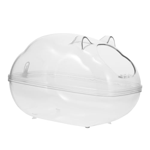 SEWOART Hamsterbad Badewanne für Haustiere Kleintier badehaus Hamsterwaschbecken Mini-Hüttenkäfig Hamster sandbad Hamster-Sandbad Hamster Toilette Haustier badewanne Plastik Transparent von SEWOART