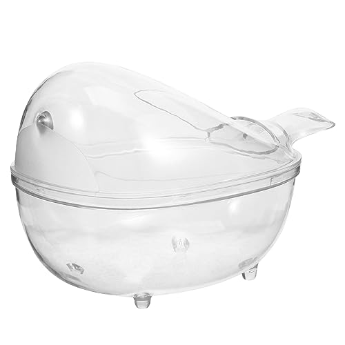 SEWOART Hamsterbad Rennmaus-sandbadewanne Sandbadbehälter Für Hamster Hamster-sandbad-Fall Rennmaus Badezimmer Badewannenhalter Für Meerschweinchen Hamster Badewanne Transparent Plastik von SEWOART