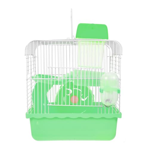 SEWOART Hamsterkäfig Transportbehälter Für Schildkröten Rattennest Hamstervilla Rennmaus Hamsternest Hamsterburg Kleintierkäfig Kleiner Haustierkäfig Cartoon-hamsterzimmer Plastik Green von SEWOART