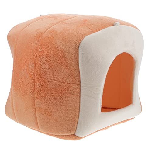 SEWOART Hamsternest Mäuse warmes Hamsterbett für Schweine Hamsterhausbett Schlafmatte für Hängematte kuschelhöhle nagerhaus pet Bed kleines Haustierhaus Hamsterversteck Schwamm Brown von SEWOART