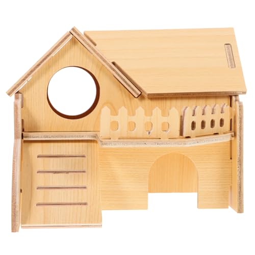 SEWOART Hamsternesthaus Hamster hamsterspielzeug Hamster Klettergerüst Holzhaus für Hamster holzspielhaus klein Hamsterbett Rattenhaus aus Holz entzückendes Rattenhaus hölzern von SEWOART