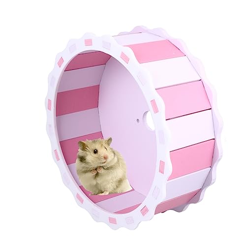 SEWOART Hamsterrad Spielzeug Spielzeuge Kleines Haustier-sportrad Untertasse Hamsterräder Spielzeughamster Käfige Hamsterspielzeug Übungsrad Hamsterrad Trainieren Rennmaus Rad Hölzern Rosa von SEWOART