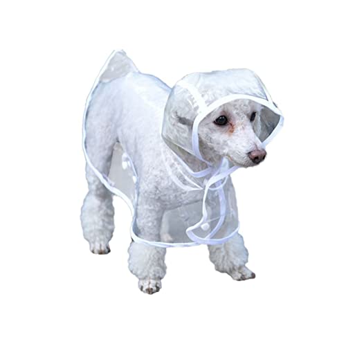 SEWOART Haustier Hund Regenmantel Regenjacke für Hunde Hoodie klarer Poncho Hunderegencape Hunde-Regencape wimperntusche Kleiner Hunderegenmantel Haustier Hund Poncho Weiß von SEWOART