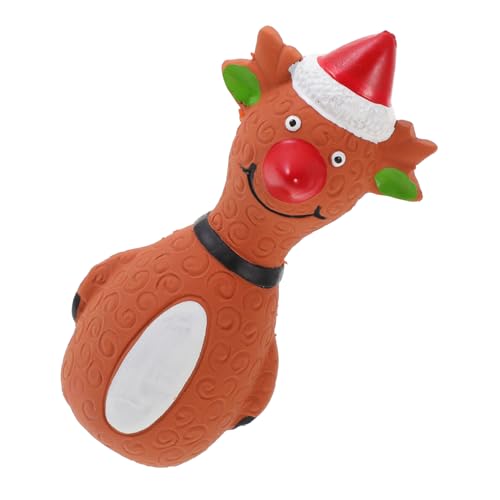 SEWOART Haustier Latexspielzeug Weihnachts Hundespielzeug Weihnachts Hirsch Hundespielzeug Hundezahnspielzeug Quietschendes Welpenspielzeug Weihnachts Welpenspielzeug Weihnachts von SEWOART