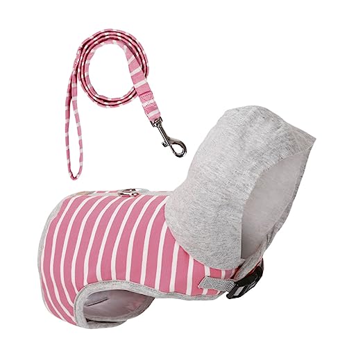 SEWOART Haustier-Pullover cat Harnesses katzenhalsband - gestreifte Muster der katzenkleidung Kätzchenleine Leine Brustgurt für Haustiere Reine Baumwolle Rosa von SEWOART