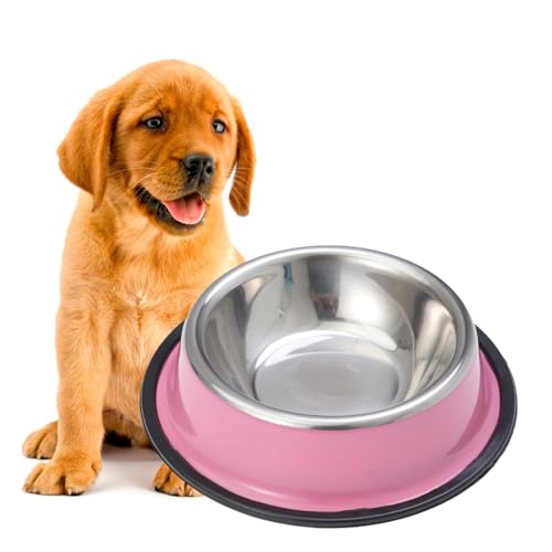 SEWOART Haustierbedarf pet Bowl katzenfutter schüssel Katzenfutternapf Rostfreier Hundenapf Katzenfutterschale katzennäpfe Rosa von SEWOART