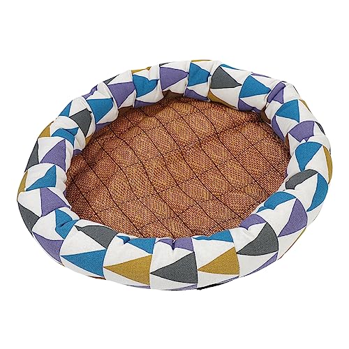 SEWOART Haustierstreu Winterkätzchenhaus Ruhematte Für Haustiere Donut-katzenbett Runde Haustiermatte Waschbare Katzenbetten Boden Schlafmatte Universelle Haustiermatte Pu Colorful von SEWOART