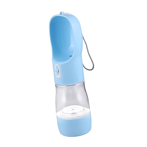 SEWOART Hundefutter Flasche Wasserspender Hund Wasserflasche Futterautomat Für Haustiere Reisen Mit Der Wasserflasche Für Hunde Trinkbrunnen Für Hunde Haustier-wasserflasche Sky-Blue von SEWOART