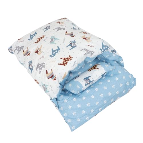 SEWOART Katze Schlafsack Kätzchen Nestbett Sleepign Kissentasche Schönes Haustierkissen Reisehöhlenbett Für Kätzchen Katzennest Haustier Winter Schlafbett Eingebaute Federbaumwolle Blue von SEWOART