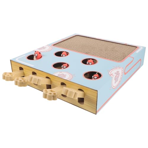 SEWOART Katzen Kratz Box Kratzspielzeug für Katzen Rundes Kratzbett Spielzeuge Katzenkratzbrett Katzenschlagspiel Spielzeug Stressabbauer Katzenkratzer Brett greifen Holz von SEWOART