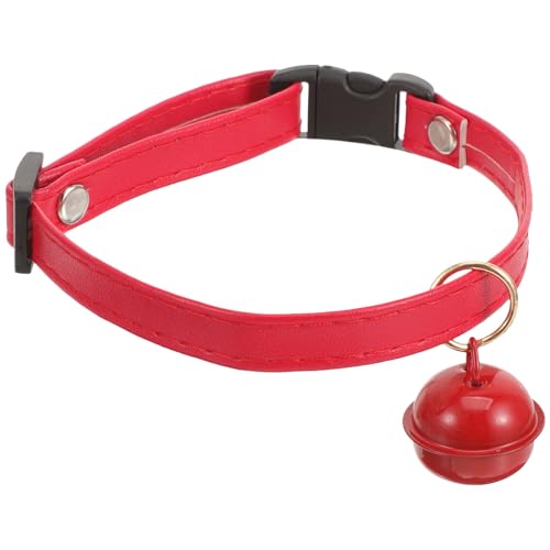 SEWOART Haustierhalsband mit Glocke kleine Hundehalsbänder Kombination Plattenkragen Haustierzubehör Wanderzubehör Katzenhalsband Welpe Kragen Kätzchen Combo-Platte rot von SEWOART