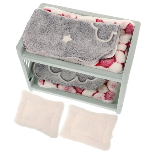 SEWOART Kuschelbett Für Kleintiere 1 Set Mit Etagen Für Hamster Meerschweinchen Und Kaninchen Abnehmbar Und Weich Inklusive 2 Matratzen Und 2 Decken Farbe Zufällig von SEWOART