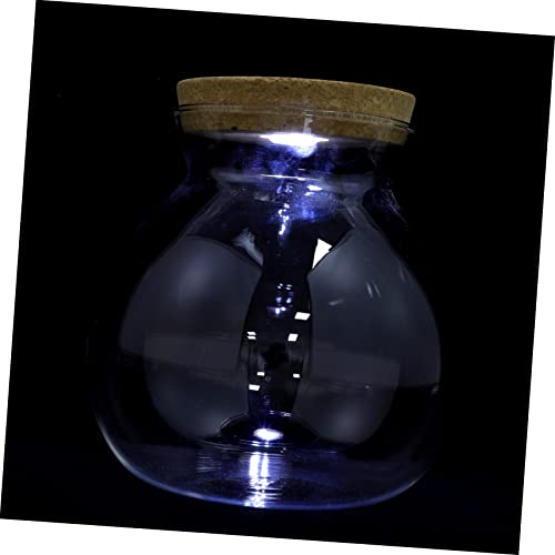 SEWOART Landschaftsflasche Pflanzbehälter für Terrarium LED-Licht für kleine Aquarien led ligts led-Light Glasflasche mit Deckel Glasflasche mit Holzdeckel Glas mit hohem Borosilikatgehalt von SEWOART