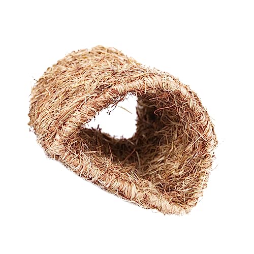 SEWOART Lustiges Für Kaninchen Woven Nest Tunnel Aus Naturmaterial Holzfarbe Perfektes Haustiernest Für Hasen Und Nager 22cm x 20cm x 16cm von SEWOART