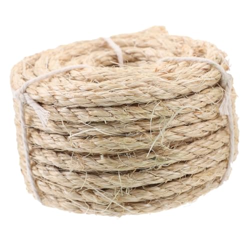 SEWOART Katzen Kratzbrett Sisal Natürliche Sisal Mahrschnur Für Katzenkratzbäume 6mm x 15m DIY Kratzseil Ideal Ersetzen Von Kratzstangen Und Brettern Langlebig Und von SEWOART