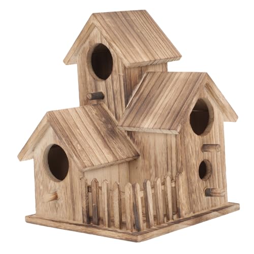 SEWOART Vogelhaus Für Nymphensittiche Kreatives Outdoor Nisthaus Für Wellensittiche Und Andere Gartenvögel Rustikale Optik Ohne Tür Ideal Für Das Nisten Im Garten von SEWOART