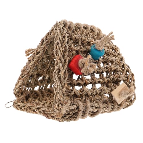 SEWOART Rattan-Vogel-hängematte Nymphensittichkäfig Hängend Papageien-hängeschaukel Vogel Schläft Hamsterbettwäsche Papageienhaus Vogelhaus Hütte Vogelschlafbett Papageienzelt Spielzeug von SEWOART