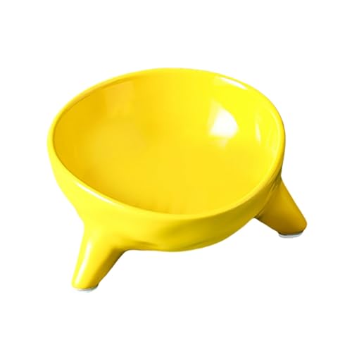 SEWOART Schräge Stativschale Futternapf für Welpen erhöhter Wassernapf für Haustiere pet Food Container Dog Bowl katzennäpfe Katze erhöhter Katzennapf Futternapf für Katzen Keramik Yellow von SEWOART