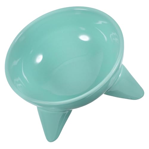 SEWOART Schräge Stativschale Katzennapf auf Fuß Rutschfester Katzennapf Fressnapf für Haustiere pet Water Bowl pet Supplies Wasserschale aus Keramik Futternapf für Katzen Light Green von SEWOART