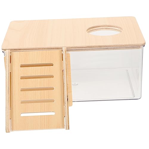 SEWOART Transparente Hamster Sandbad Box Mit Holzleiter + Sandbad Ideales Zubehör Für Hamster Und Zwerghamster Geeignet Für EIN Sicheres Und Komfortables Bad von SEWOART