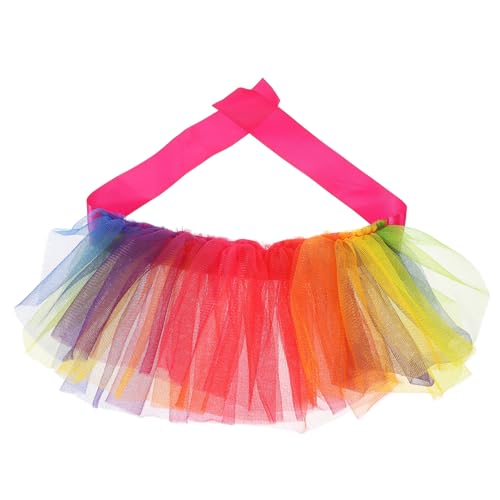 SEWOART Kleiner Hunde-Tutu-Rock Sommer-Welpenrock formelle Kleidung Kleider Hundekleidung Mädchen Mesh-Hundekleid Katzen und Hunde Hündchen Halsband Regenbogenhund von SEWOART