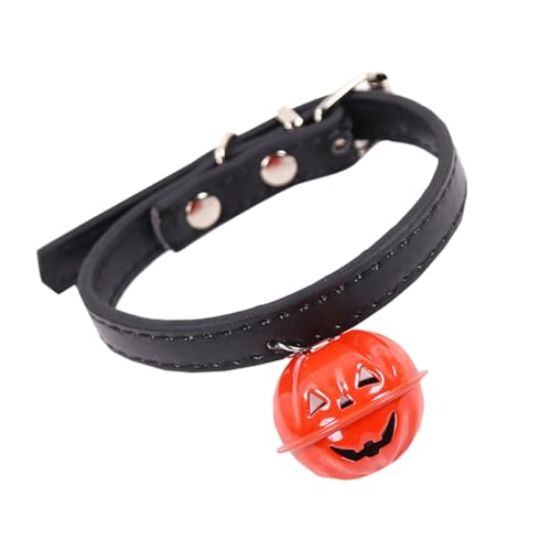 SEWOART Halloween Haustierhalsband Hundehalsband Schleife Kürbis Glockenhalsband Verstellbares Haustierhalsband für Party von SEWOART