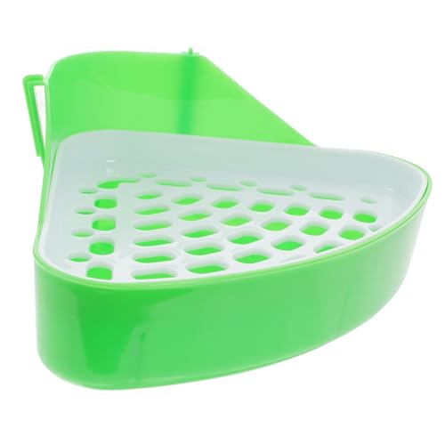 SEWOART dreieckiges Toilettentöpfchen Kleintierstreu Haustier-Toiletten-Töpfchen-Trainer Hamsterbettwäsche Kleintiertoilette Kleine Haustiertoilette Kaninchen-Töpfchentrainer Abs Green von SEWOART