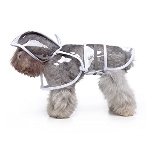 SEWOART Regenjacke Mit Kapuze Für Haustiere Regenbekleidung Für Hunde Hund Kapuzen Slicker Regenponcho Für Welpen Regenjacke Für Haustiere Großer Hund Overall Weiß von SEWOART