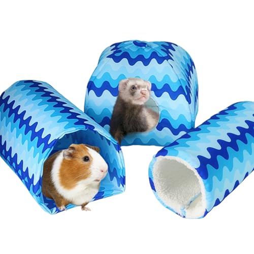 Meerschweinchenversteck – 3er-Pack Meerschweinchen-Betttunnel und Schlauch-Set, waschbar, Meerschweinchentunnel mit Haus, Meerschweinchen-Zubehör für Hamster, Kaninchen, Kaninchen, Frettchen, von SEZDEKI