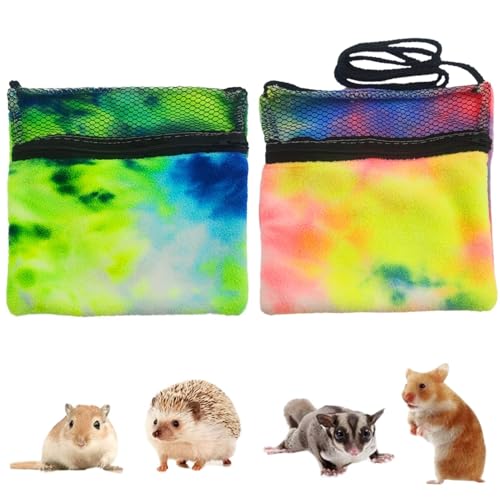 Sugar Glider Bonding Pouch Soft Sleeping Bag with Breathable Mesh Shoulder Strap Portable Small Animal Carrier for Hamsters Rennmäuse Igel Marmosets Eichhörnchen (2 Stück) von SEZDEKI