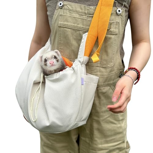 Tragetasche für Frettchen – Haustier-Tragetasche mit verstellbarem Riemen, freihändige Umhängetasche, Crossbody, Reisetasche, weiche Kleintier-Bonding-Beutel, Vorderrucksack für Frettchen, Kaninchen, von SEZDEKI