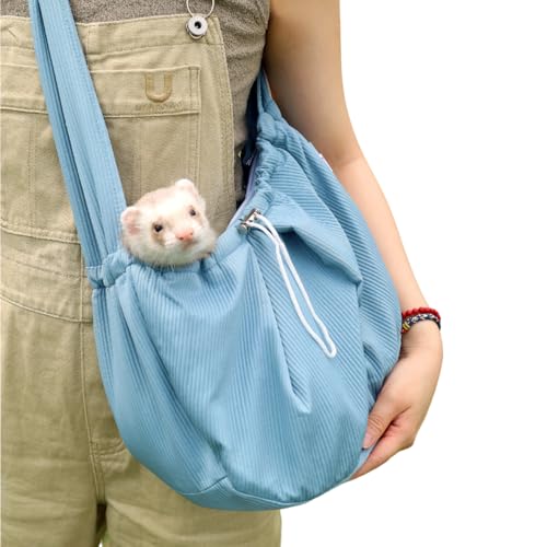 Tragetasche für Frettchen – Haustier-Tragetasche mit verstellbarem Riemen, freihändige Umhängetasche, Crossbody-Tragetasche, weiche Kleintier-Bonding-Beutel, Vorderrucksack für Frettchen, Kaninchen, von SEZDEKI