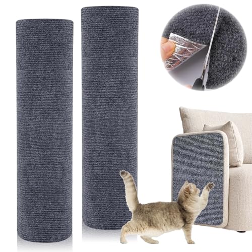 2 Stück Kratzmatte Für Katzen,100cmx30cm Kratzschutz Katzenkratzmatte Selbstklebend Kratzmatte Katze DIY Trimmbarer Teppich Matte Pad Katzenkratzbretter Wiederverwendbar Kratzteppich Katze. von SFSSHUI