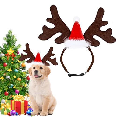 Weihnachten Haustier Stirnband Hund Katze Rentier Geweih Haarreif Für Haustier Hund Weihnachts-Kopfschmuck Für Hunde Für Weihnachts Geschenk Kostüm Outfit Für Hunde Katzen von SFSSHUI