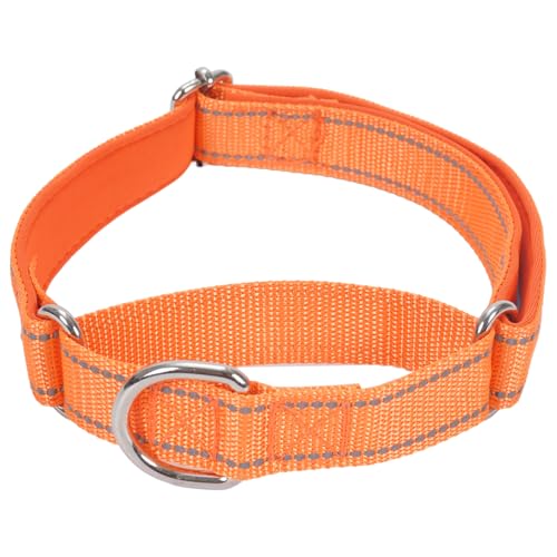 SGODA Martingale Hundehalsband, Reflektierendes Nylon Gepolstert Hundetrainingshalsbänder für Große Hunde, Orange L von SGODA