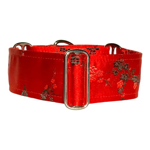 Martingale-Hundehalsband für Windhunde, Saluki, Whippet und andere Rassen, mit ähnlichem Hals, 5,1 cm breit, Rot, Größe XL 43,2 - 22 von SGang