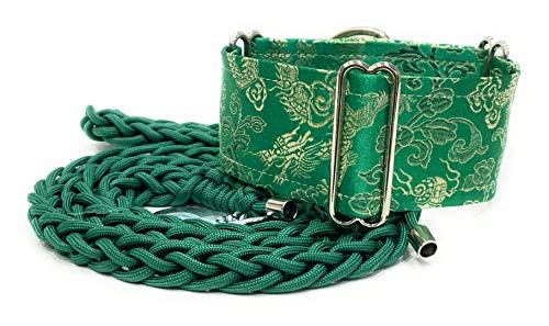 Martingale-Hundehalsband und Leine, extra weich, für Windhunde, Saluki, Whippet und andere Rassen mit ähnlichem Hals, 5,1 cm breit, 35,6 cm - 46 cm und Leinenset. von SGang