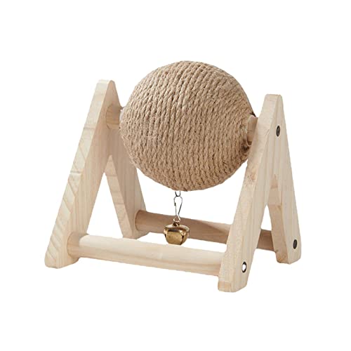 Kaninchen-Kratzspielzeug, Ball, Hasenkratzer mit Ball, leicht, mit Glocke, tragbar, Kaninchen, Sisal, Kralle des Balls für Kitty, Chinchilla, Hasen von SGerste