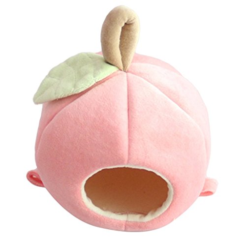 SGerste Apple Form Klein Süße Tier Pet Ratten Hamster Eichhörnchen Igel Warm Plüsch Weich Käfig House Nest Hamster, 2 Farben Pick Zubehör – Pink von SGerste