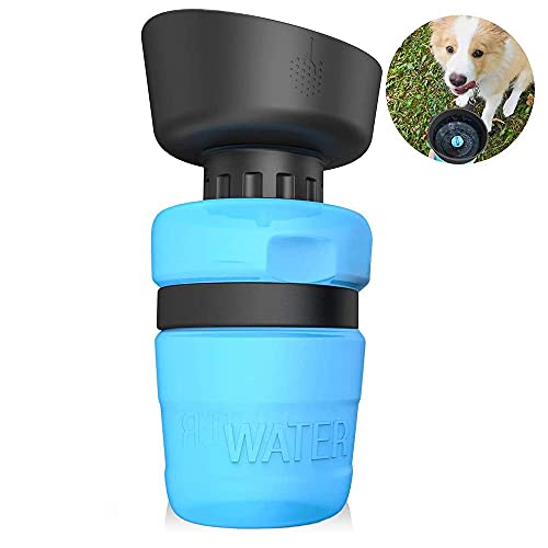 SGerste Hundetrinkflasche für unterwegs, 520ml Hunde Wasserflasche, Tragbare Haustier Trinkflasche BPA Frei Faltbarer Hunde/Katze Wasserflasche für Haustiere Unterwegs, Reise und Wandern von SGerste