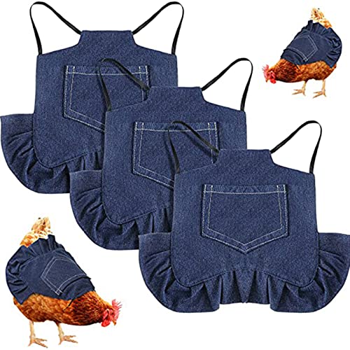 SH-RuiDu Hühner-Sättel, 3 Stück Hühnerschürze mit elastischem Band Geflügelfederschutz Fixer Henne Pflegezubehör für kleine, mittelgroße und große Hühner von SH-RuiDu