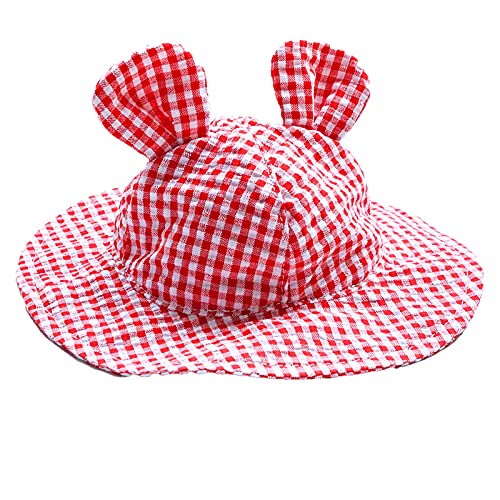 SH-RuiDu Plaid Sonnenhut für Hunde, Casual Hund Visier Cap Sonnenschutzkappe mit Seilverstellung für kleine mittelgroße Hunde von SH-RuiDu