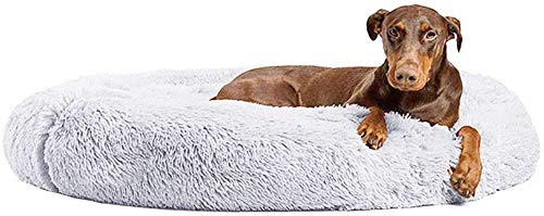 Gemütlichem Haustierbett, Rundes Plüsch Katzenbett, Feuchtigkeitsbeständig Hundebett, Rutschfest Hundehaus, Warme Weiche Bequeme Haustierbett, Doughnut-Form Große Hund Bett 110/120/130 /150 cm von SHADOWIN