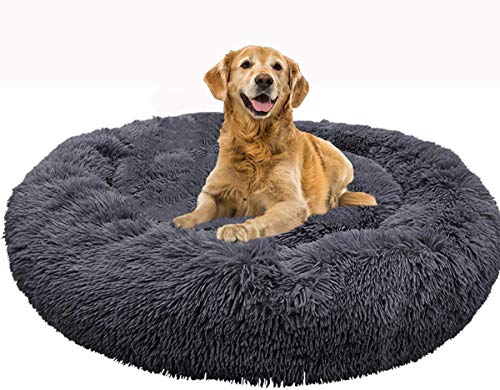 Plüsch Weich Hundebette, Warm Donut Haustierbett für Hund, Weich Gemütlichem Deluxes Schlafen Bett zum Katzen und Große Hunde, Rutschfestes Waschbar, XL Feuchtigkeitsbeständig Hundebette, Haustierbett von SHADOWIN