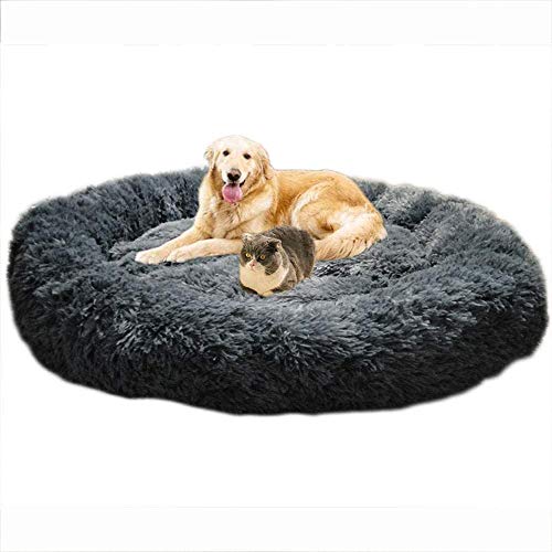 SHADOWIN Bequeme Donut Rund Hundebetten Katzen, rutschfest, Umweltfreundlich Plüsch Haustierbett, Gemütlichem Hundekissen, Weich Hundesofa, XL Flauschiges Katzenbett, Dauerhaft PP Baumwolle Hundebett von SHADOWIN