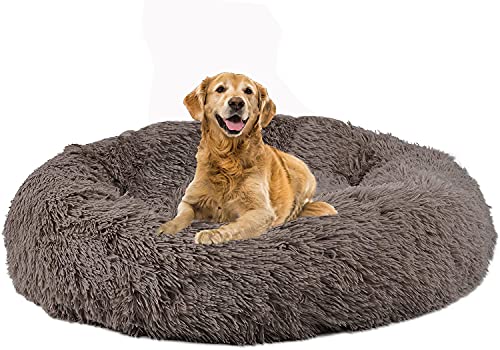 SHADOWIN Übergroßes Hundekorbbett, Hundematte Kissen XL Weich Orthopädisch, Anti Stress Hundekorb, Rundes Beruhigendes Kissen Hundekorb Medium Large Size XXL Donut, Pet Plüsch Haustierbett, Waschbar von SHADOWIN