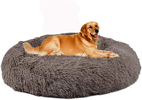 SHADOWIN XXL Warmes Donut Hundebett, Feuchtigkeitsbeständig, XL Haustierbett mit Rutschfester Stoff für Große Mittlere Haustiere, Weiches Plüsch-Hundekatzenkissen, Gemütlichem Hundebette von SHADOWIN